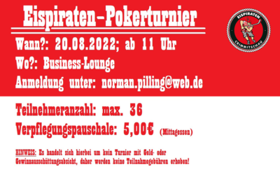 Eispiraten-Pokerturnier am 20. August in der Business-Lounge