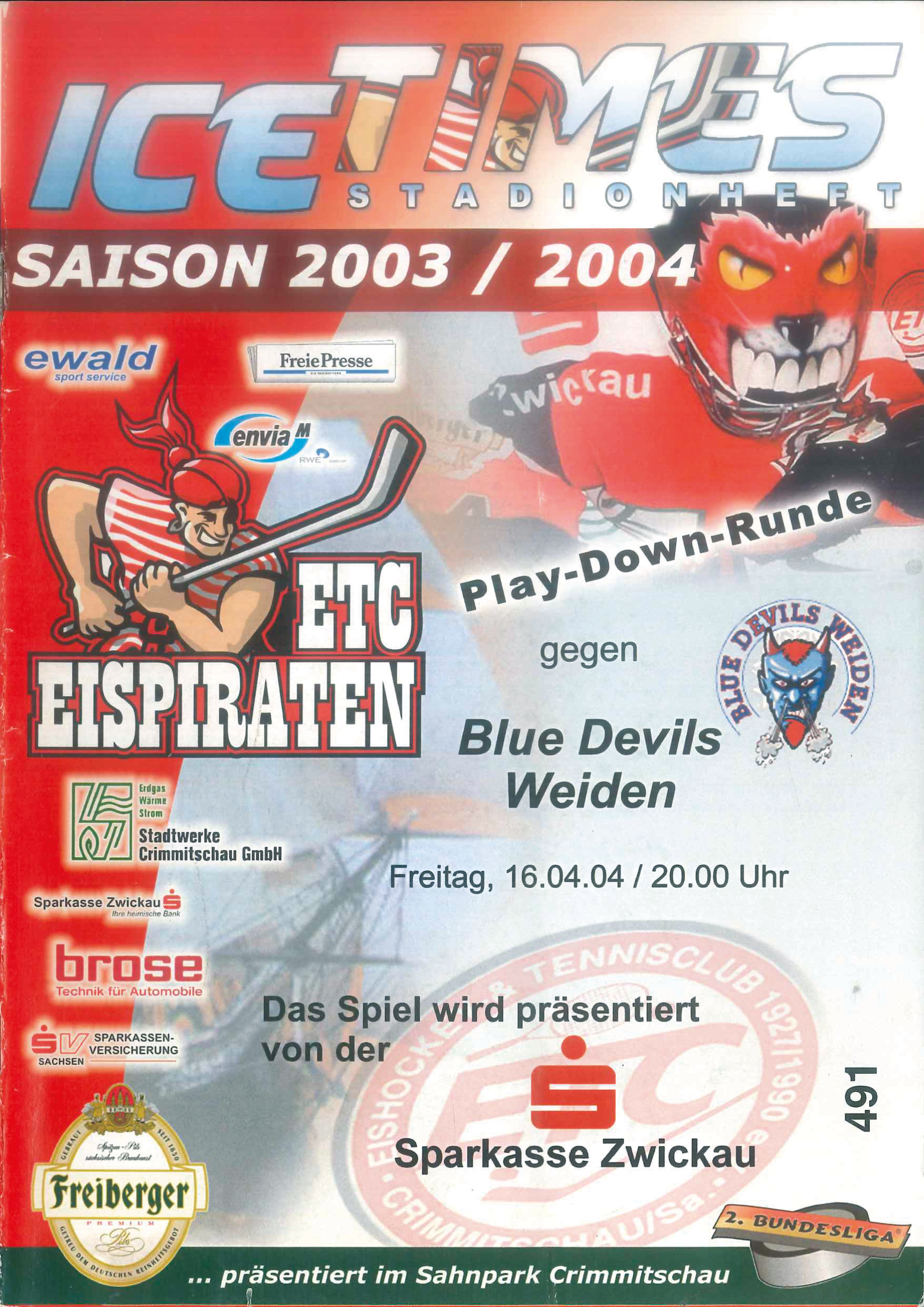 Saison 2003-04 ETC Crimmitschau - Blue Devils Weiden-1